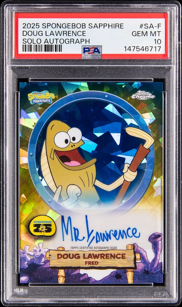 2025 Topps Chrome Doug Lawrence Spongebob Sapphire Solo Autograph #SA-F card image