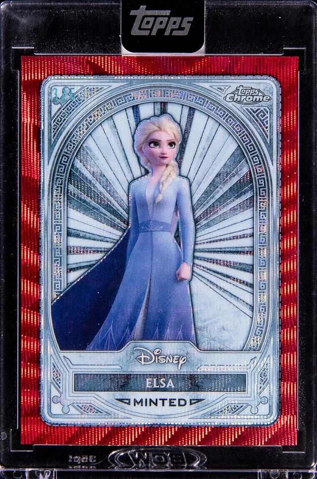 2025 Topps Chrome Elsa - Topps Sealed Disney Minted Red Refractor #110 card image