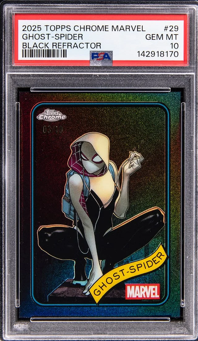 2025 Topps Chrome Ghost-Spider Marvel Black Refractor #29 card image