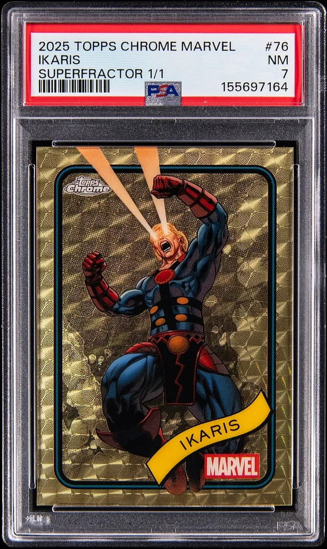 2025 Topps Chrome Ikaris Marvel Superfractor #76 card image