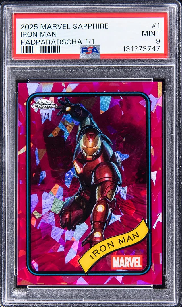 2025 Topps Chrome Iron Man Marvel Padparadscha #1 card image