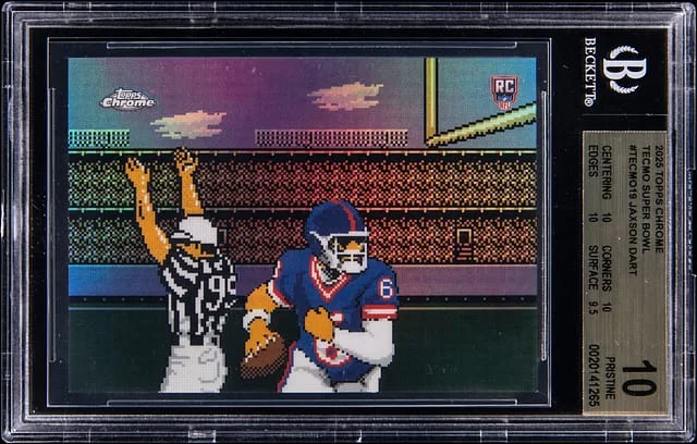 2025 Topps Chrome Jaxson Dart Tecmo #TECMO-19 card image