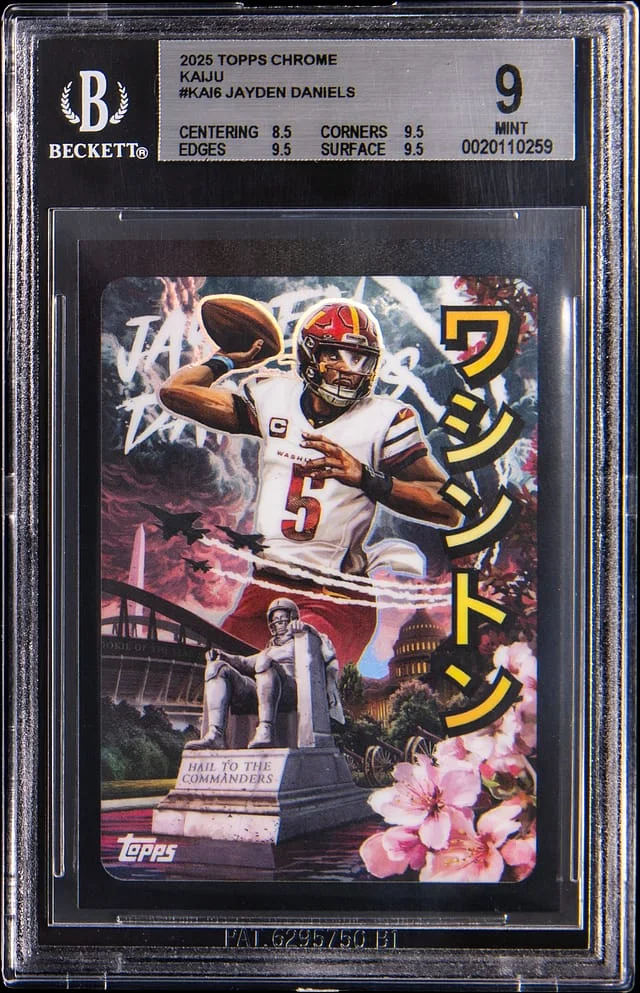 2025 Topps Chrome Jayden Daniels Kaiju #KAI-6 card image