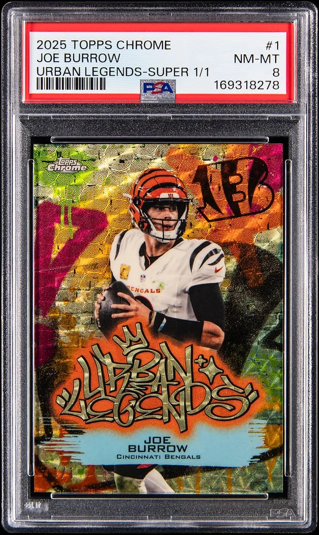 2025 Topps Chrome Joe Burrow Urban Legends SuperFractor #UL-1 card image