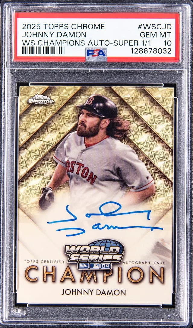 2025 Topps Chrome Johnny Damon World Series Champions Autograph SuperFractor #WSC-JD card image