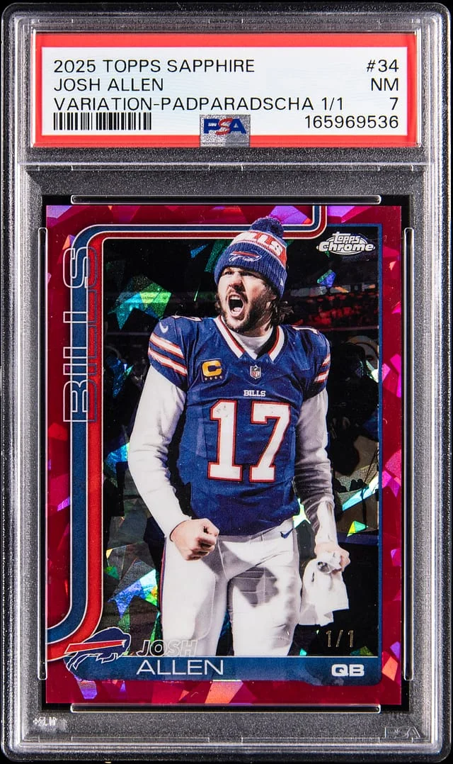 2025 Topps Chrome Josh Allen Variation Padparadscha #34 card image