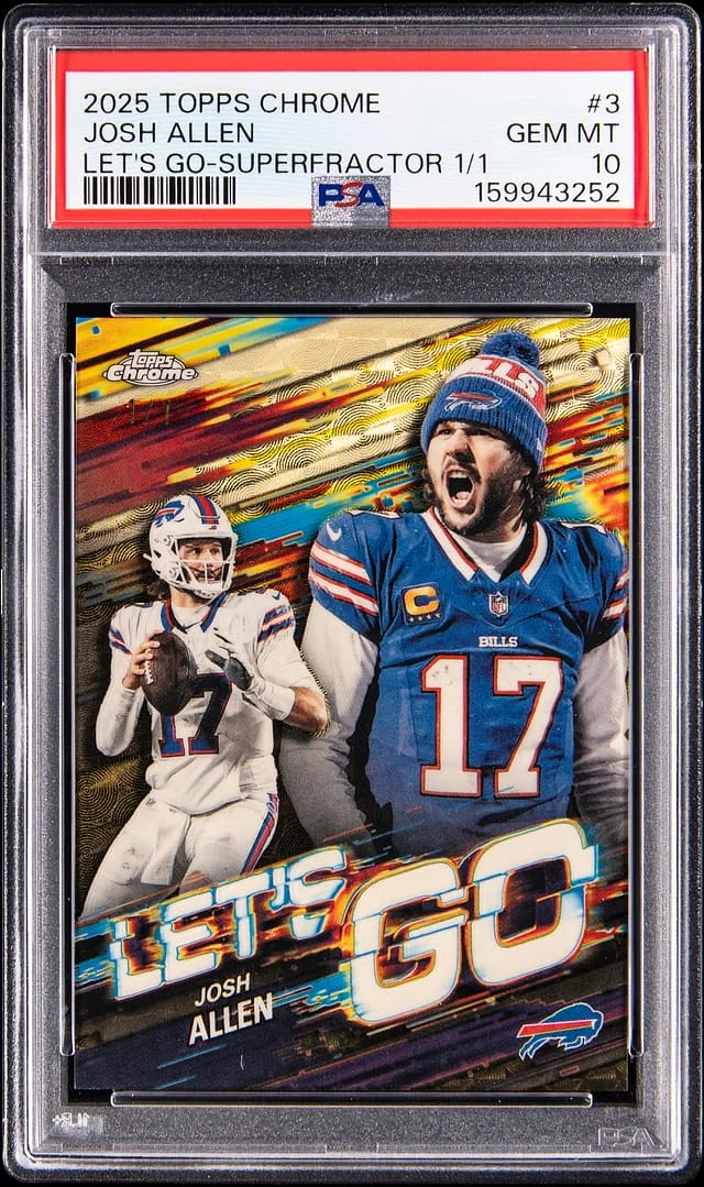 2025 Topps Chrome Josh Allen Let's Go SuperFractor #LG-3 card image