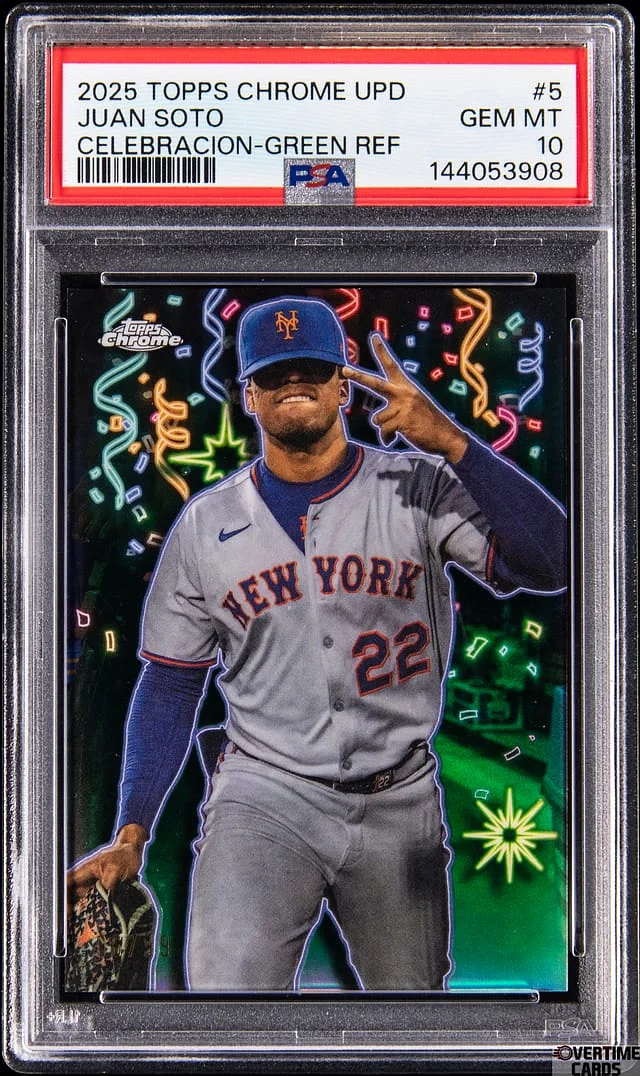 2025 Topps Chrome Juan Soto Celebracion Green Refractor #CT-5 card image