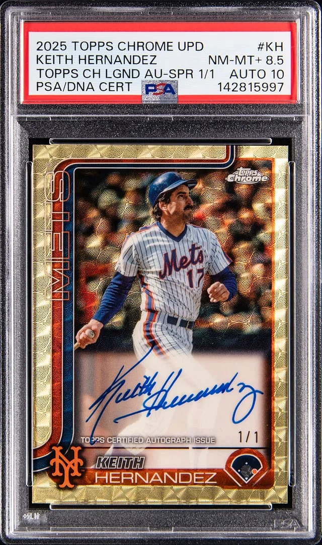 2025 Topps Chrome Keith Hernandez Topps Chrome Legend Autographs SuperFractor #CLA-KH card image