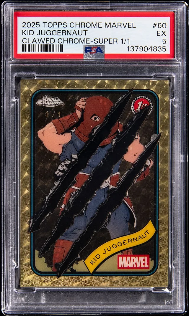 2025 Topps Chrome Kid Juggernaut Marvel Clawed Chrome SuperFractor #60 card image