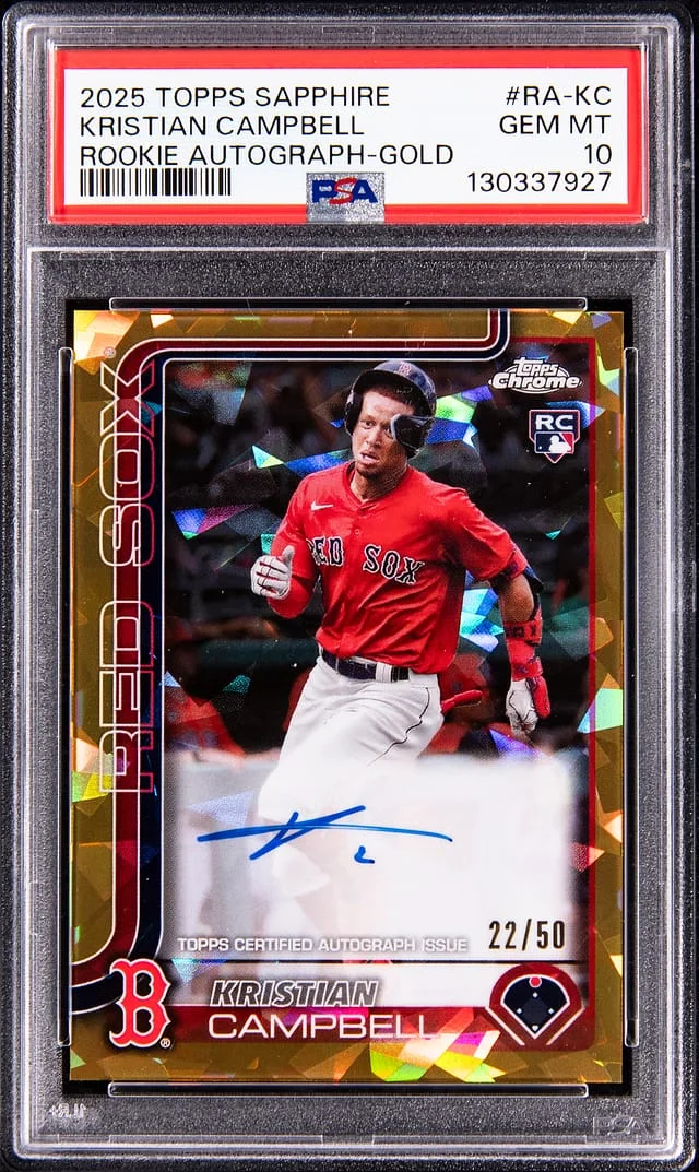 2025 Topps Chrome Kristian Campbell Autograph Gold #RA-KC card image