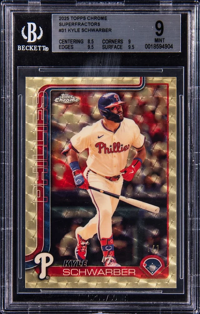 2025 Topps Chrome Kyle Schwarber SuperFractor #31 card image