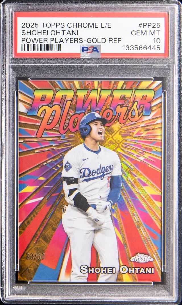 2025 Topps Chrome Logofractor Shohei Ohtani Edition Power Players Gold Refractor #PP-25 card image