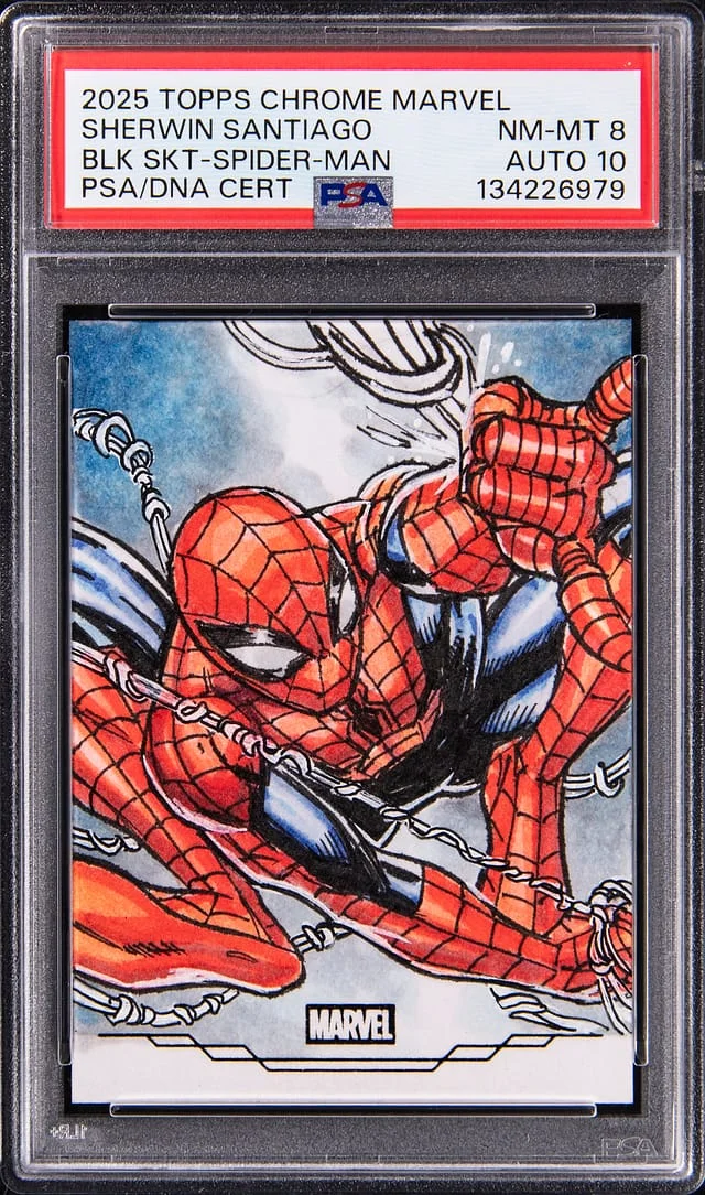 2025 Topps Chrome Marvel Black Sketch Sherwin Santiago #no-number card image