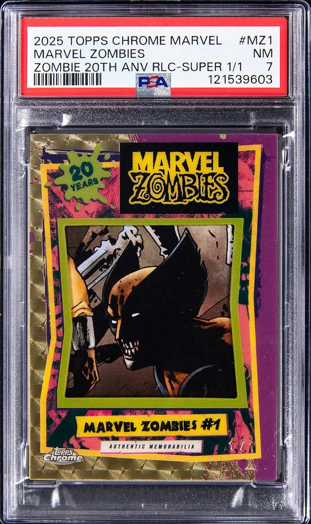 2025 Topps Chrome Marvel Zombies 20th Anniversary Relic SuperFractor #MZ1 card image