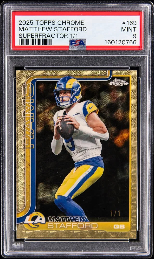2025 Topps Chrome Matthew Stafford SuperFractor #169 card image