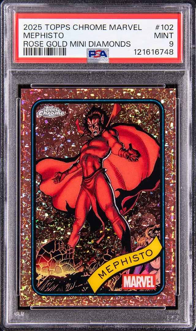 2025 Topps Chrome Mephisto Marvel Rose Gold Mini Diamonds #102 card image