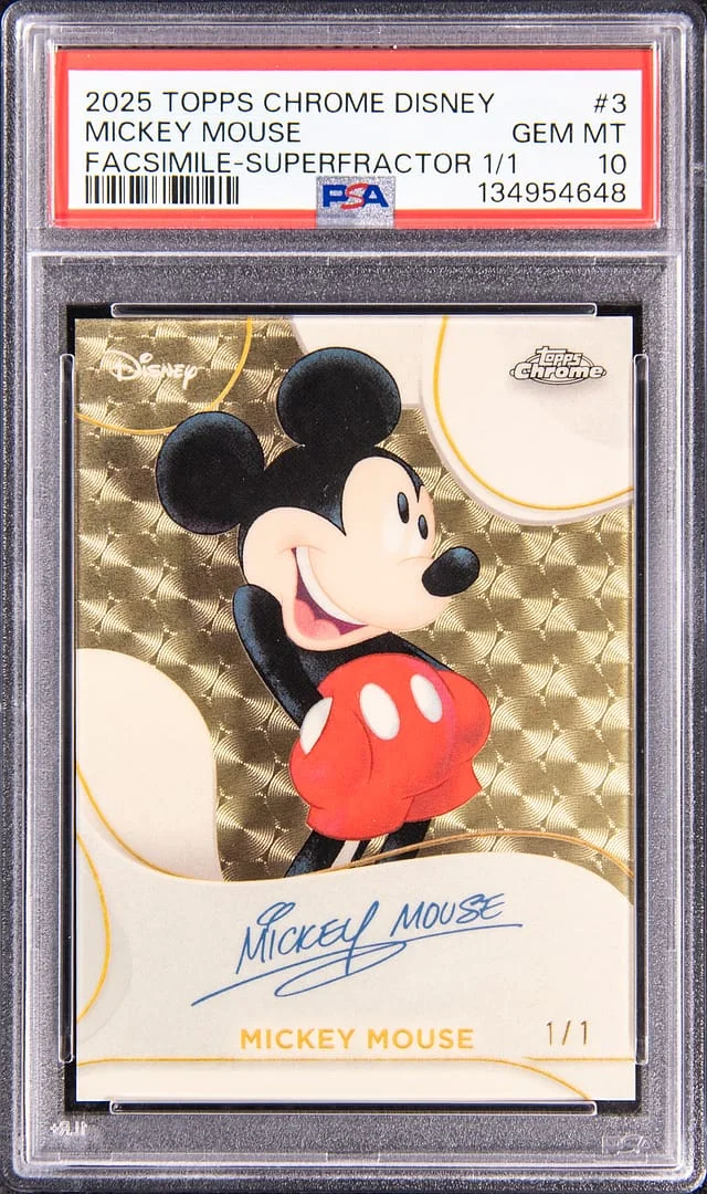 2025 Topps Chrome Mickey Mouse Disney Facsimile Orange Refractor #FA-3 card image