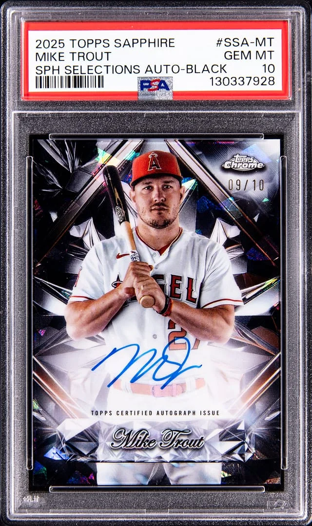 2025 Topps Chrome Mike Trout Selections Autograph Black #SSA-MT card image