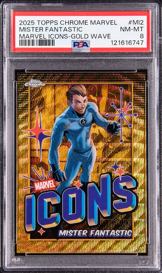 2025 Topps Chrome Mister Fantastic Marvel Icons Gold Wave #MI-2 card image