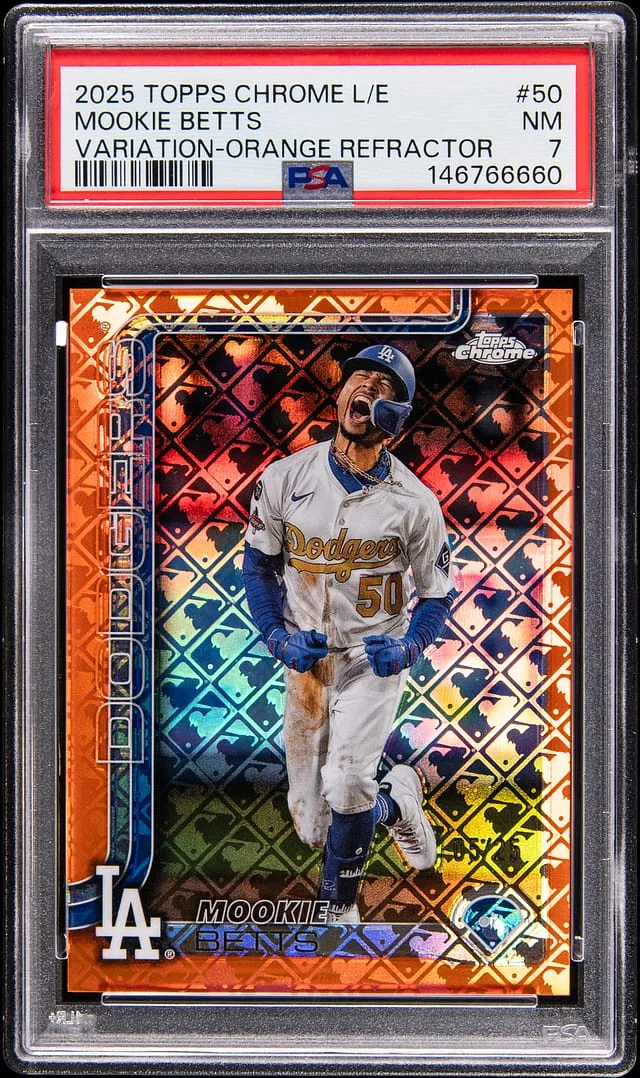 2025 Topps Chrome Mookie Betts Edition Variation Orange Refractor #50 card image