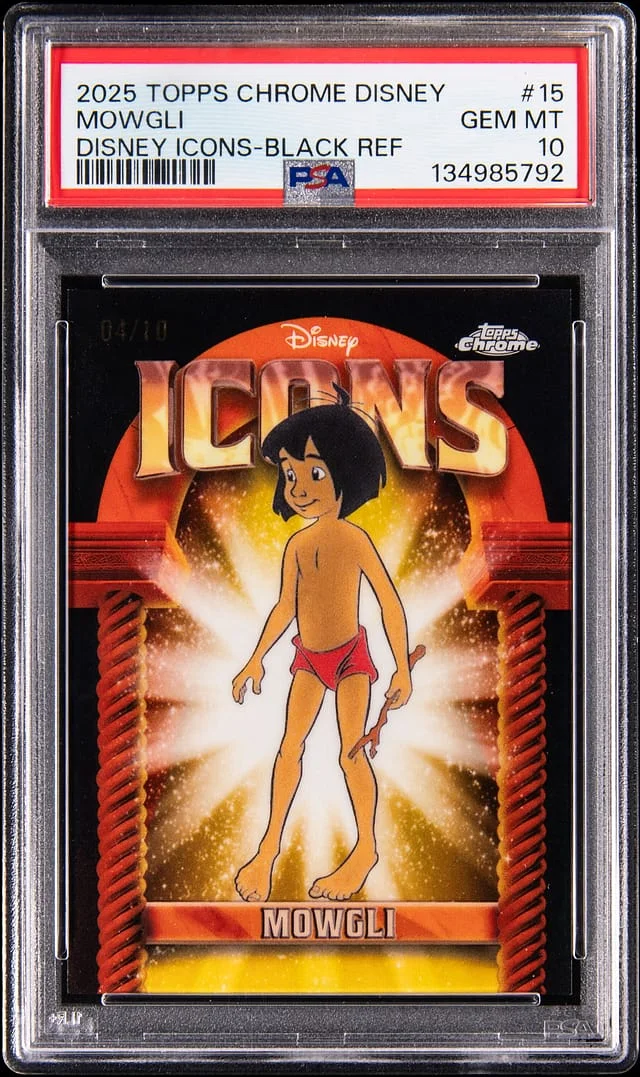 2025 Topps Chrome Mowgli Disney Icons Black Refractor #DI-15 card image