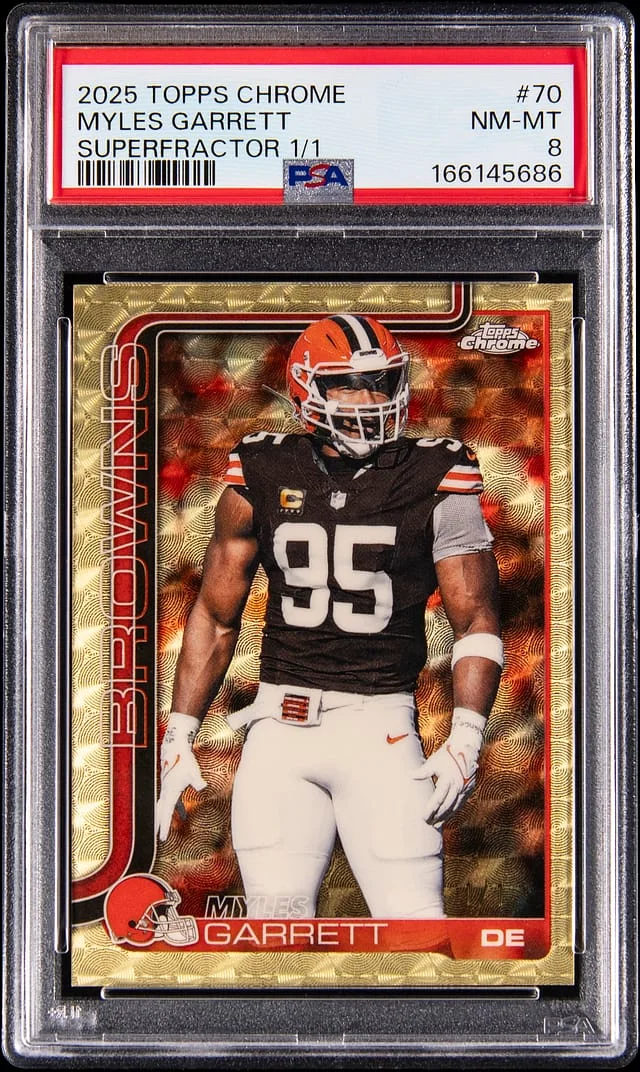 2025 Topps Chrome Myles Garrett SuperFractor #70 card image
