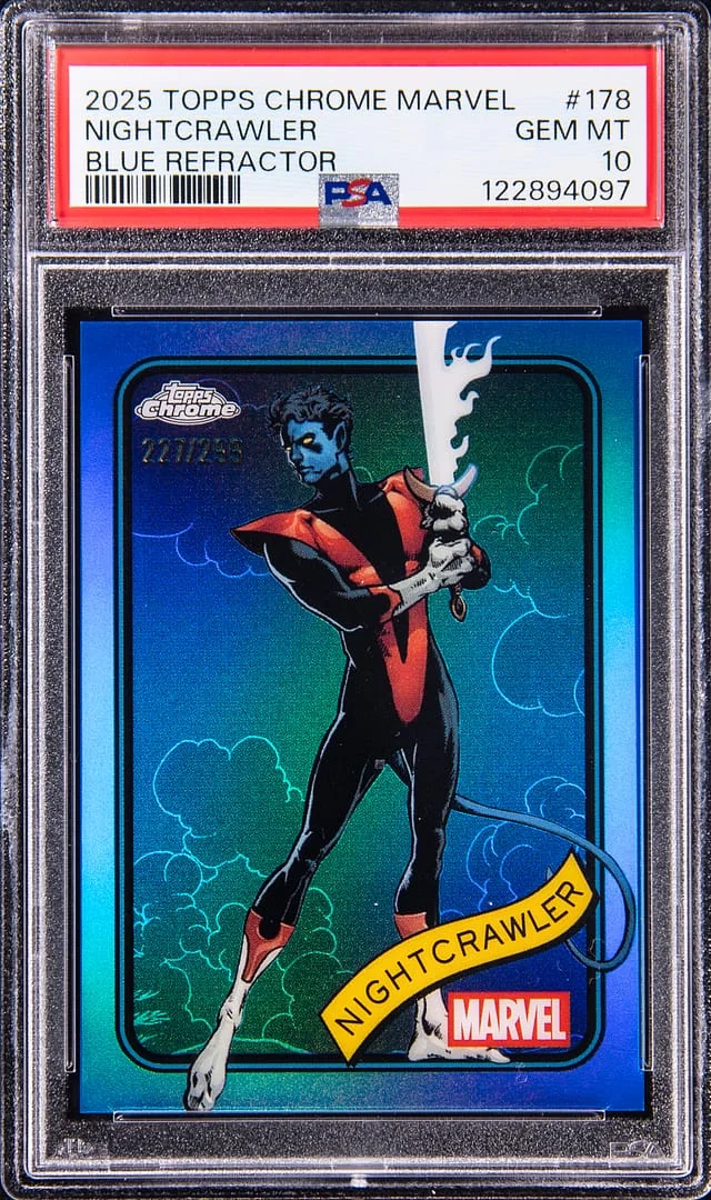 2025 Topps Chrome Nightcrawler Marvel Blue Refractor #178 card image