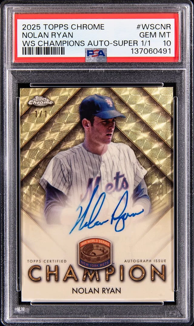 2025 Topps Chrome Nolan Ryan World Series Champions Autographs SuperFractor #WSC-NR card image