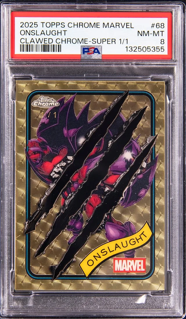 2025 Topps Chrome Onslaught Marvel Clawed Chrome SuperFractor #68 card image