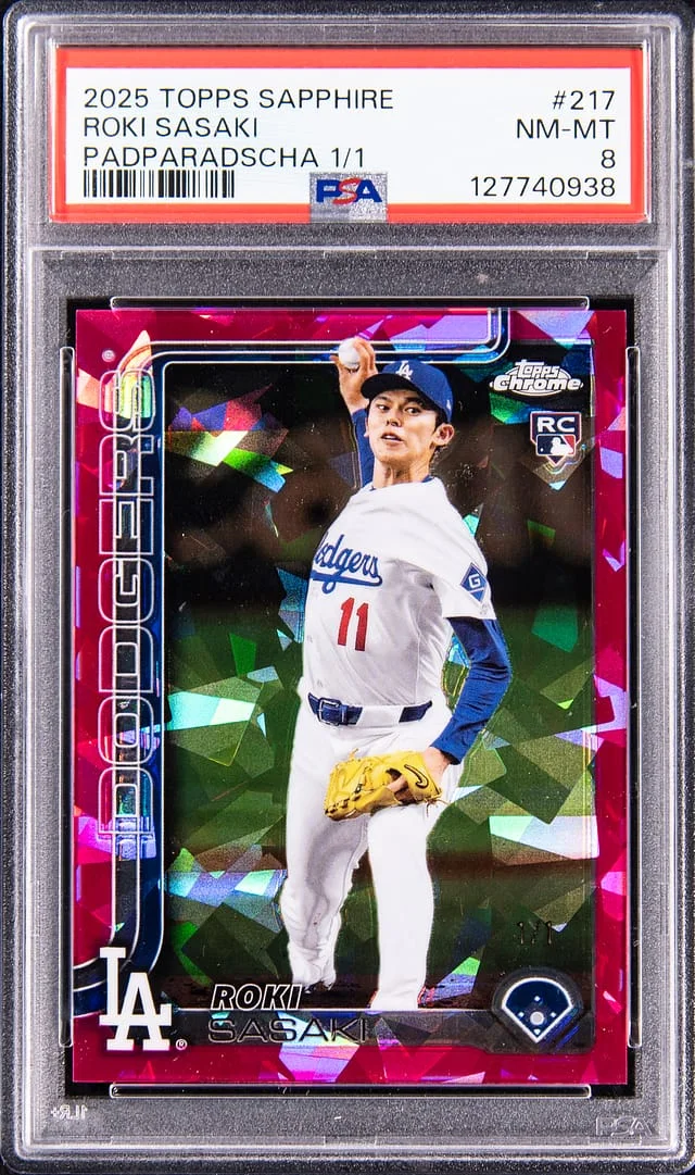 2025 Topps Chrome Roki Sasaki Padparadscha #217 card image