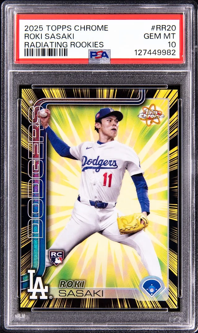2025 Topps Chrome Roki Sasaki Radiating Rookies #RR-20 card image