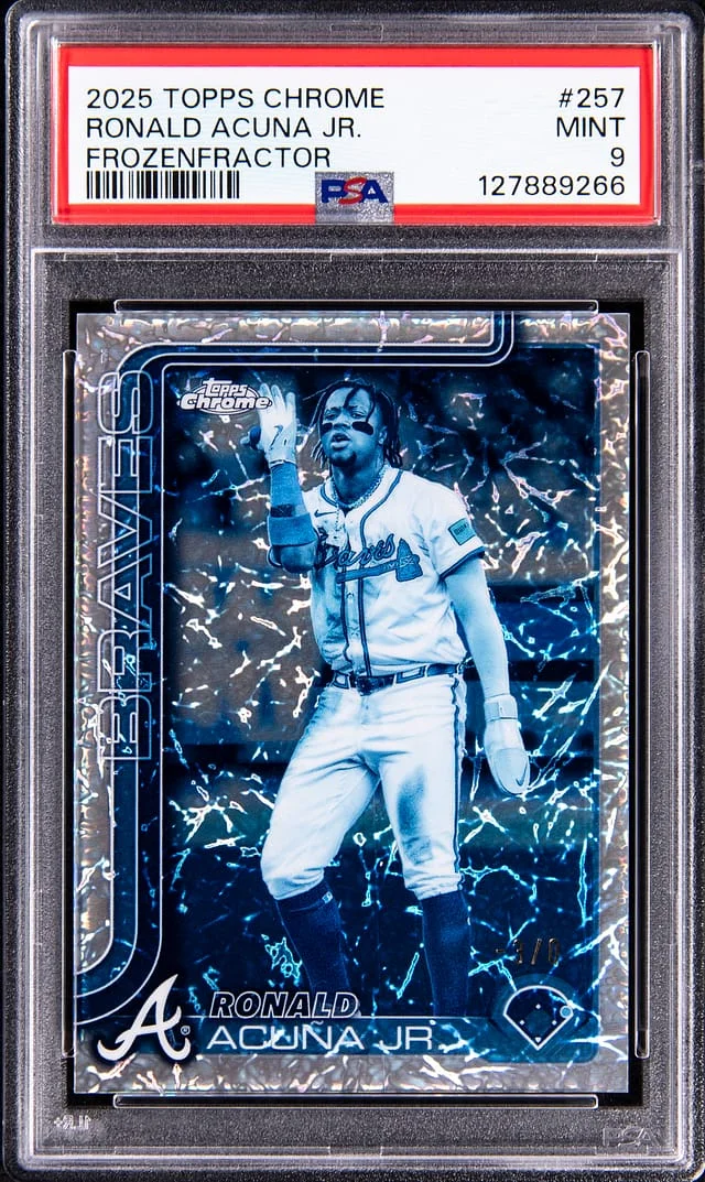 2025 Topps Chrome Ronald Acuna Jr. (#-3/0) FrozenFractor #257 card image