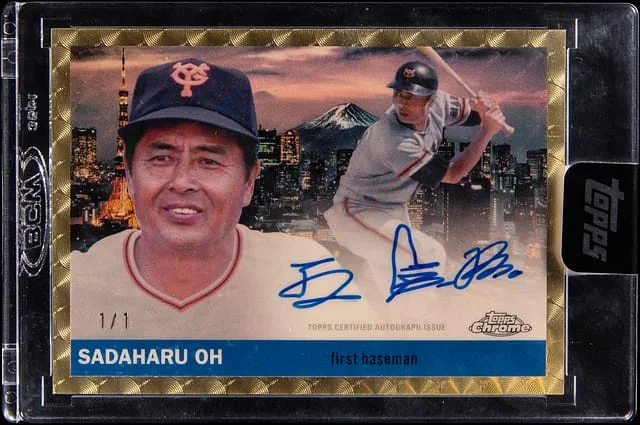 2025 Topps Chrome Sadaharu Oh Platinum '55 City Variation Autographs SuperFractor #55CVA-SOH card image