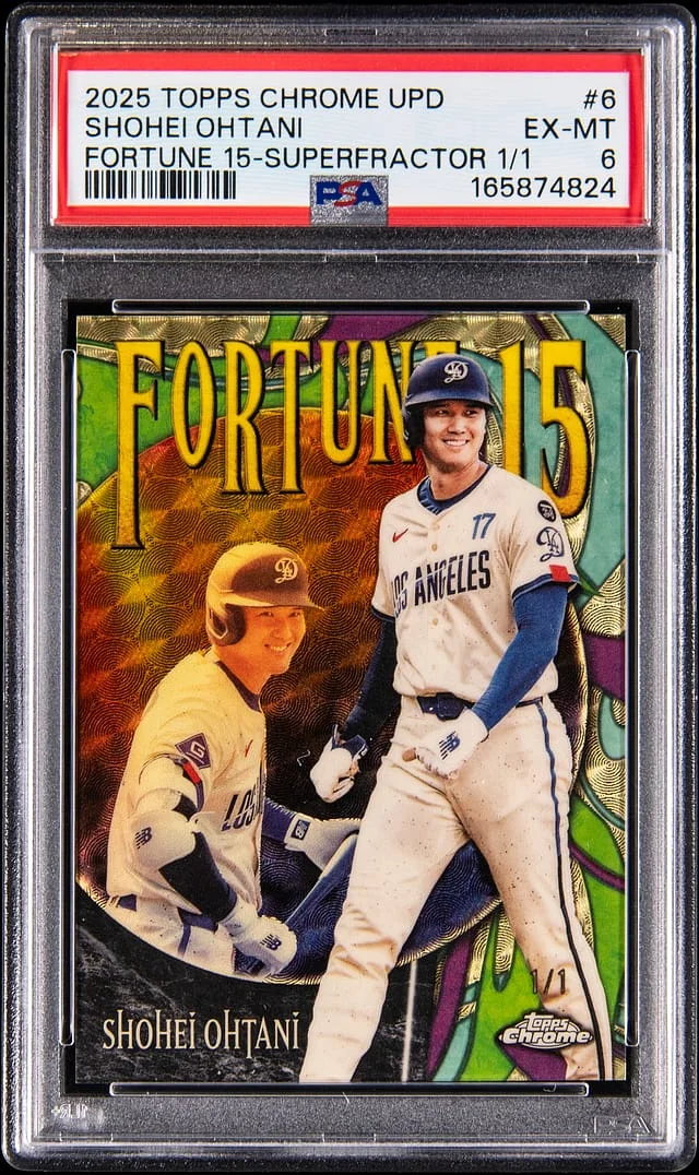 2025 Topps Chrome Shohei Ohtani Fortune 15 SuperFractor #F15-6 card image