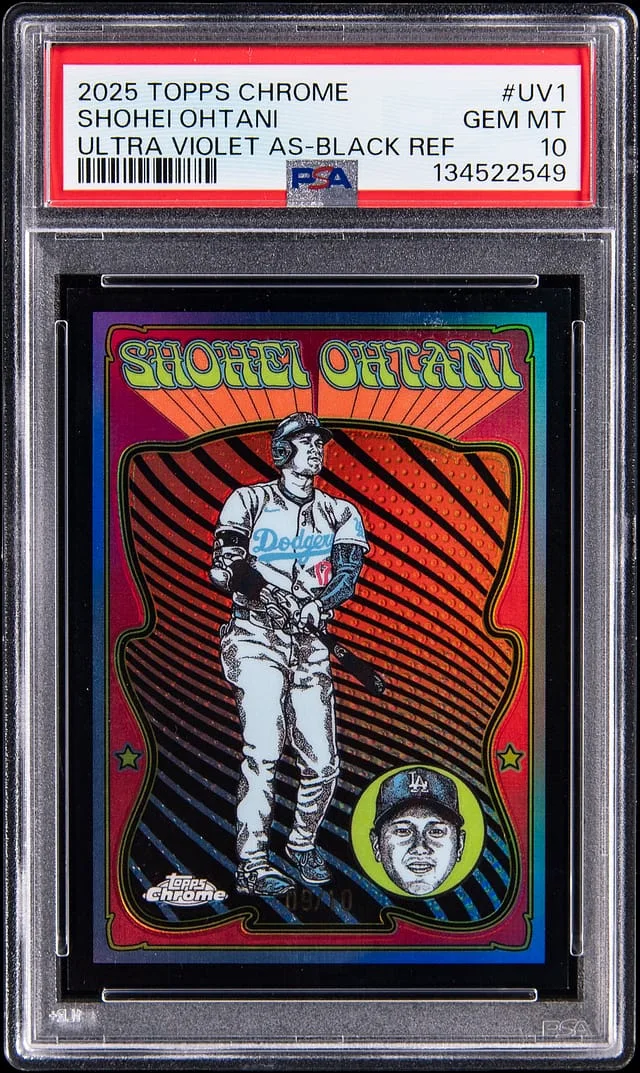 2025 Topps Chrome Shohei Ohtani Ultra Violet All-Stars Black Refractor #UV-1 card image
