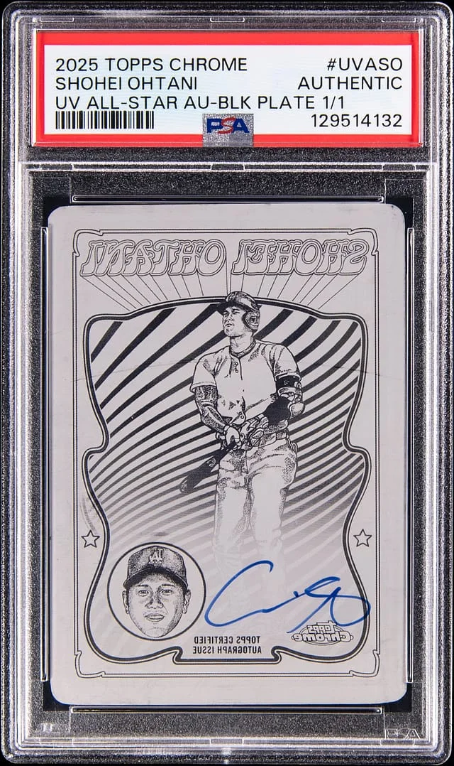 2025 Topps Chrome Shohei Ohtani Ultraviolet All-Star Autograph Black Plate #UVA-SO card image