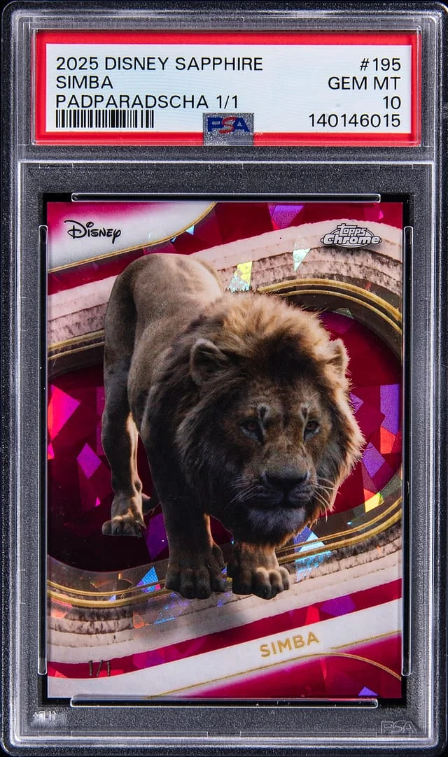 2025 Topps Chrome Simba Disney Sapphire Padparadscha #195 card image