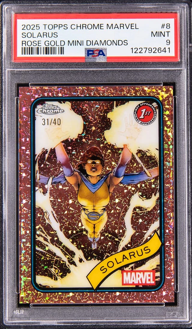 2025 Topps Chrome Solarus Marvel Rose Gold Mini Diamonds #8 card image