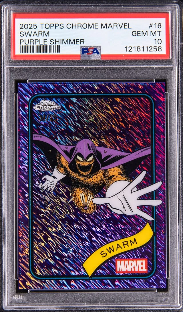 2025 Topps Chrome Swarm ( Marvel Purple Refractor #16 card image