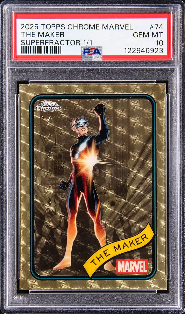 2025 Topps Chrome The Maker Marvel SuperFractor #74 card image