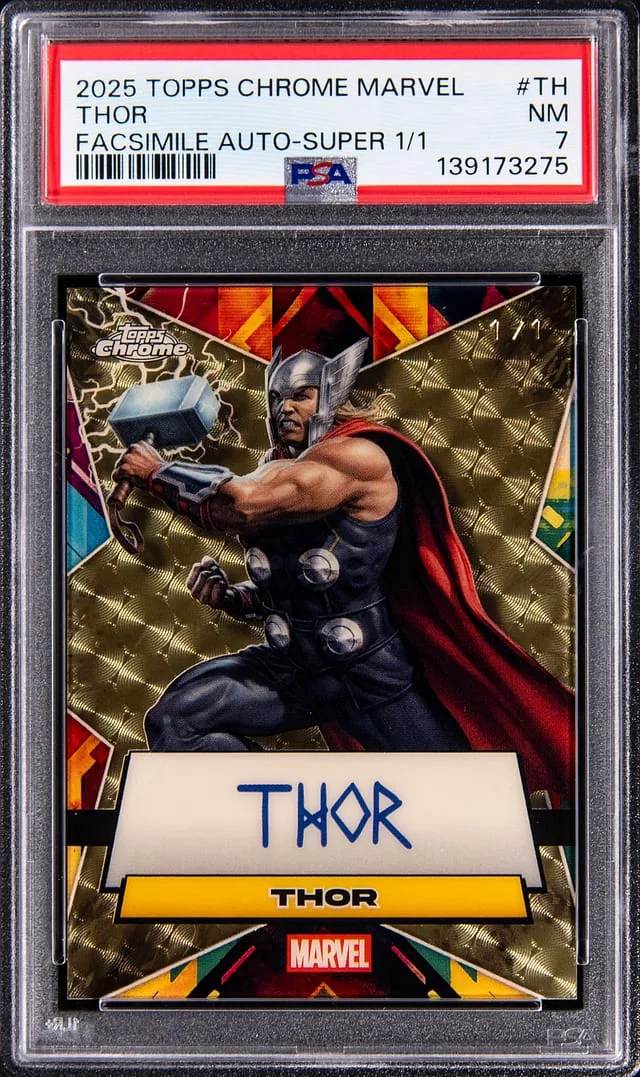 2025 Topps Chrome Thor Marvel Facsimile Autograph SuperFractor #FA-TH card image
