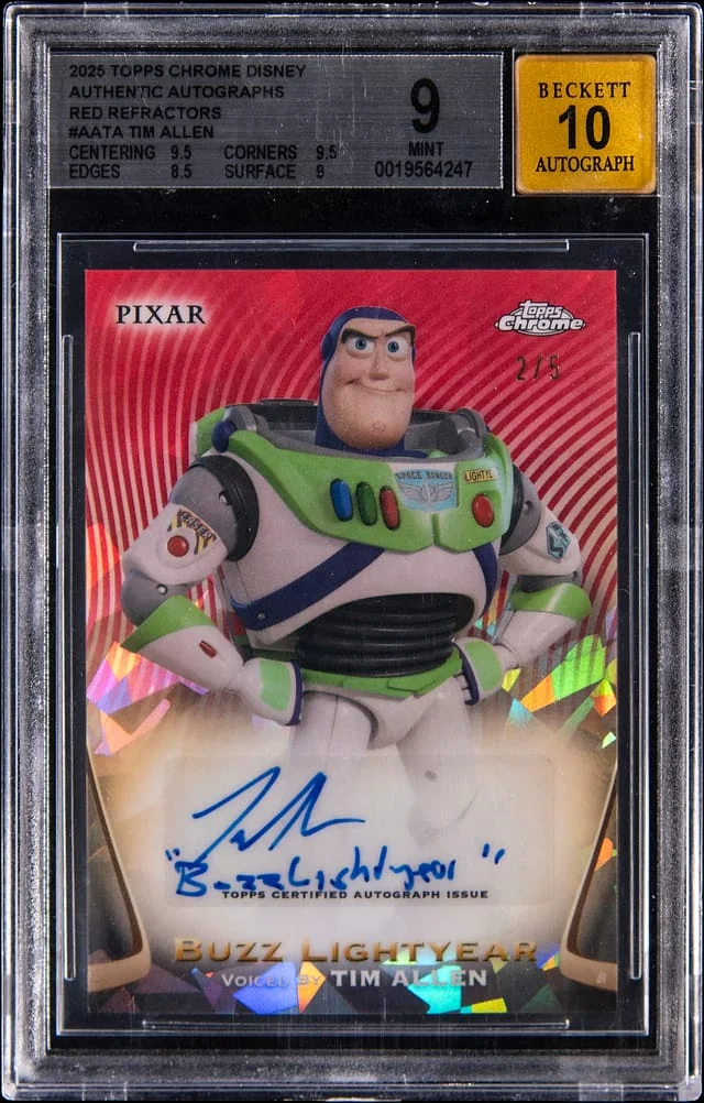 2025 Topps Chrome Tim Allen Disney Authentic Autographs Red Refractor #AA-TA card image