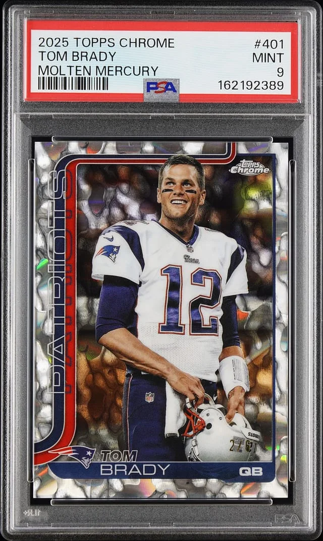 2025 Topps Chrome Tom Brady Molten Mercury Refractor #401 card image