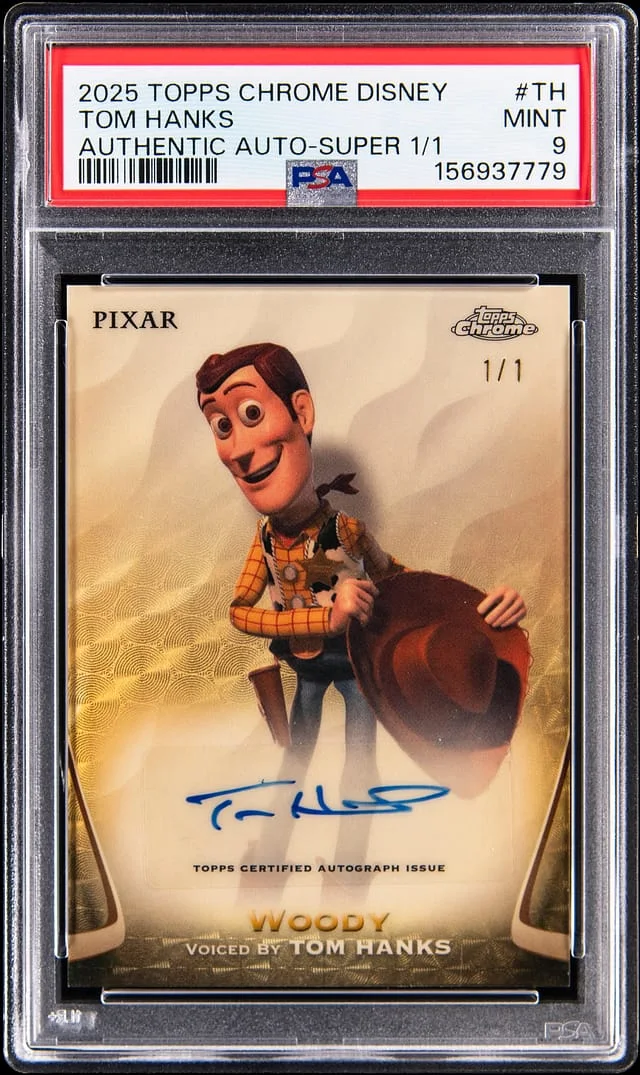 2025 Topps Chrome Tom Hanks Disney Authentic Autograph Orange Refractor #AA-TH card image