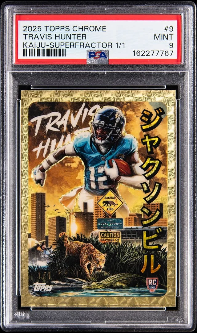 2025 Topps Chrome Travis Hunter Kaiju SuperFractor #KAI-9 card image