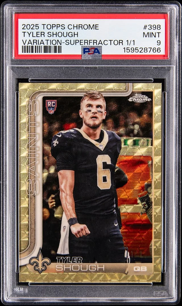 2025 Topps Chrome Tyler Shough Variations SuperFractor #398 card image