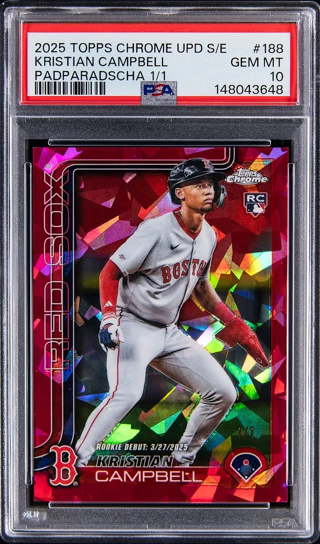 2025 Topps Chrome Update Sapphire Kristian Campbell Edition Padparadscha #188 card image