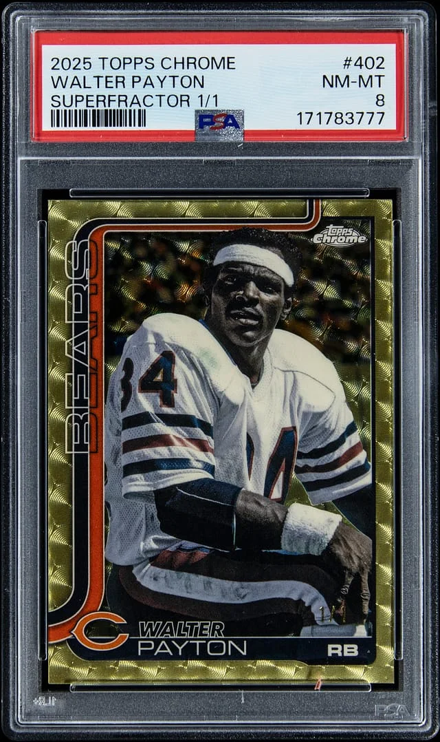 2025 Topps Chrome Walter Payton Image Variation SuperFractor #402 card image