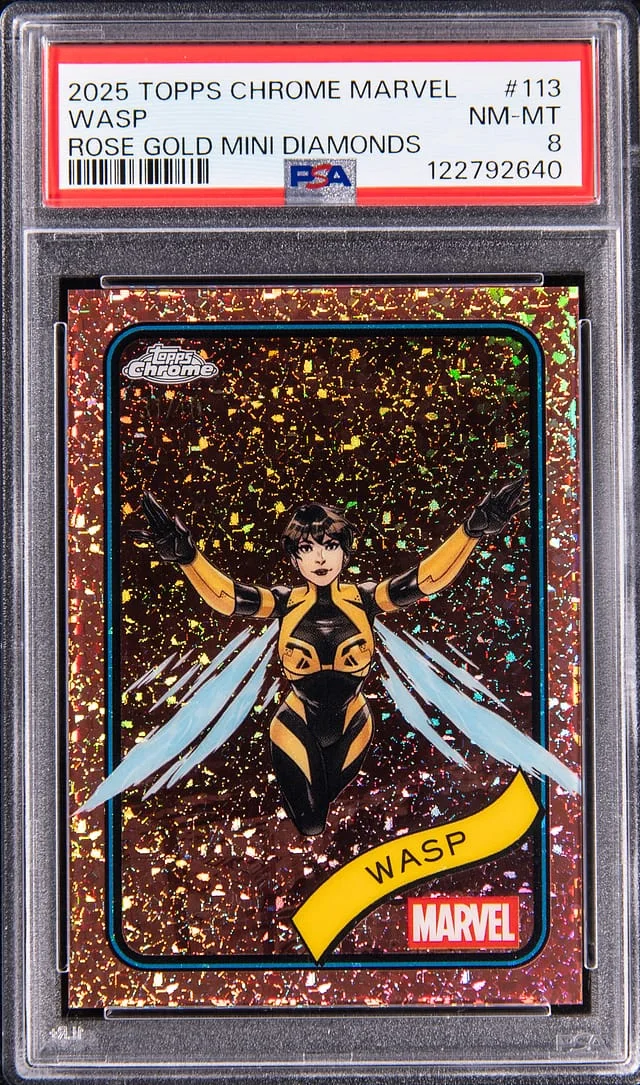 2025 Topps Chrome Wasp Marvel Rose Gold Mini Diamonds #113 card image